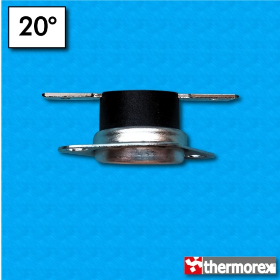 Thermostat TK24 20°C - Contacts normalement fermés - Terminaux horizontaux - Avec bride mobile