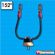 Termostato TK32 a 152°C - Riarmo manuale - Cavetti 70/70mm con connettore - Fissaggio con vite M4