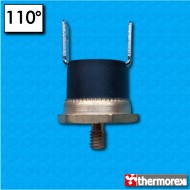 Thermostat TK24 110°C - Normally closed contacts - Terminaux vertical - Fixation avec vis M4 - Base hexagonal - Corps haut