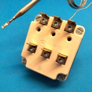 Bulb thermostat EGO - 300°C - Automatic reset - 3 Poles - Bulb dimensions 6x77mm - Nominal current 16A
