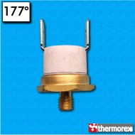 Termostato TK24 a 177°C - Contactos normalmente cerrados - Terminales vertical - Fijación con tornillo M4 - Cuerpo ceramico