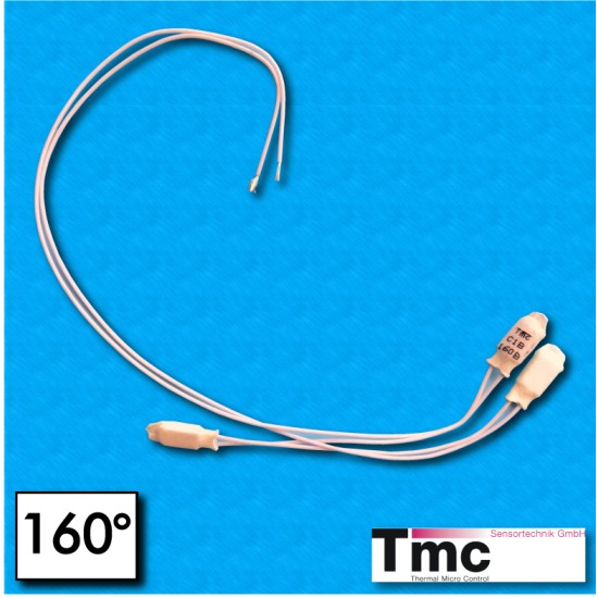 Thermal protector C1B - Temperature 160°C - FEP cables 300/100/100/300 mm - Rated current 2,5A