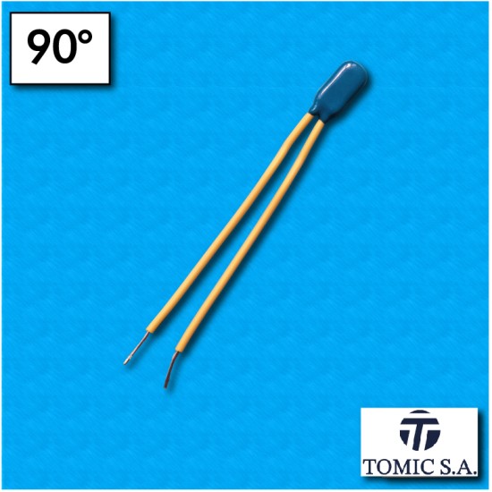 Thermal protector AM03 - Temperature 90°C - Cables 80/80 mm - Rated current 2,5A