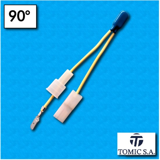 Protettore termico AM03 - Temperatura 90°C - Cavetti 90/70 mm con terminali D02 - Portata 2,5A