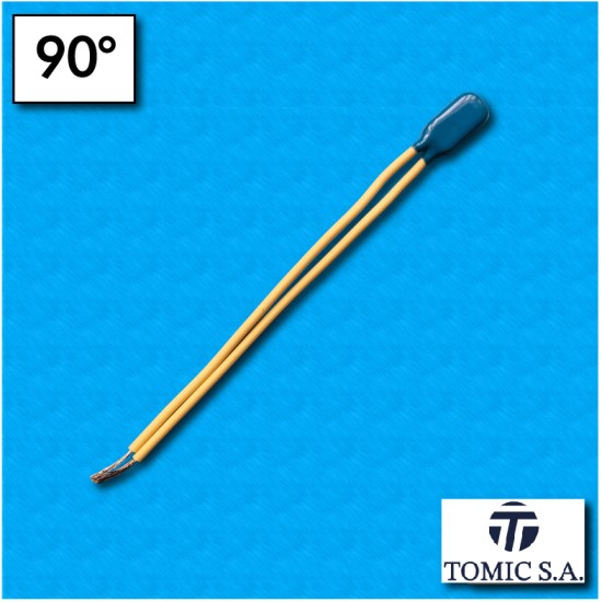 Thermal protector AM03 - Temperature 90°C - Cables 100/100 mm - Rated current 2,5A