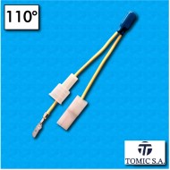 Protettore termico AM03 - Temperatura 110°C - Cavetti 90/70 mm con terminali D02 - Portata 2,5A