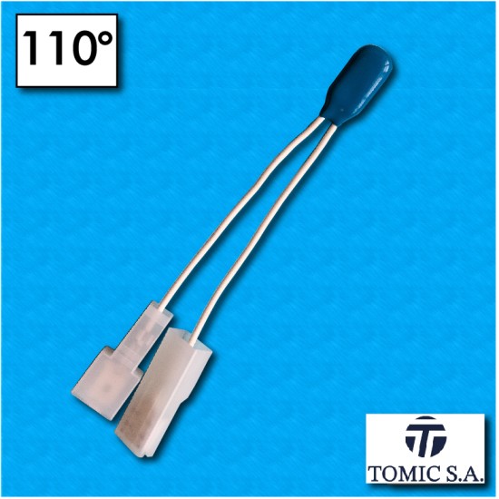 Protettore termico AM03S - Temperatura 110°C - Cavetti 70/70 mm terminali D02 - Portata 2,5A