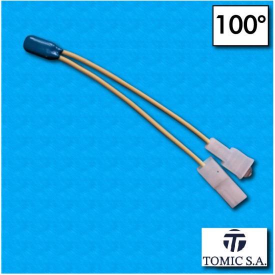 Protettore termico AM03 - Temperatura 100°C - Cavetti 100/100 mm con terminali D2 - Portata 2,5A