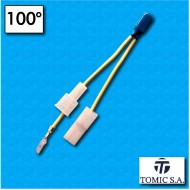 Protettore termico AM03S - Temperatura 100°C - Cavetti 90/70 mm con terminali D02 - Portata 2,5A