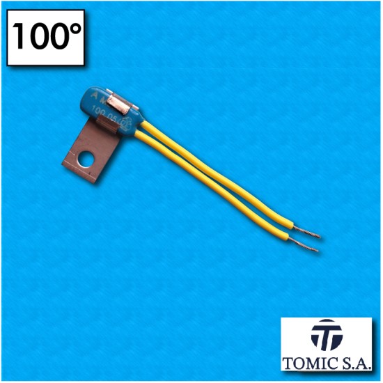 Protettore termico AM04 - Temperatura 100°C - Cavetti 60/60 mm - Portata 2,5A - Con clip a un foro