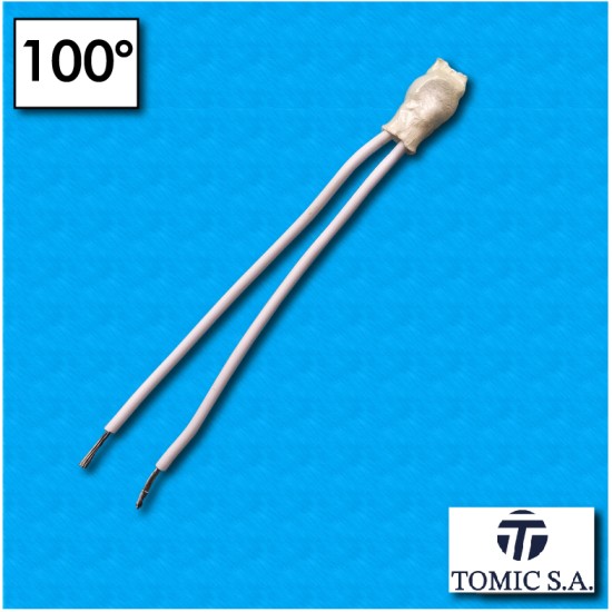 Protettore termico AC02G - Temperatura 100°C - Cavetti 100/100 mm - Portata 6,3A