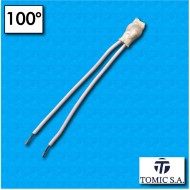 Protettore termico AC02G - Temperatura 100°C - Cavetti 100/100 mm - Portata 6,3A