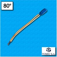 Thermal protector AM13 - Temperature 80°C - Normally open - Cables 100/100 mm - Rated current 2,5A