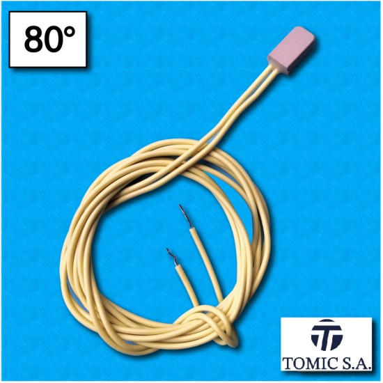 Protecteur thermique AM17 - Temperature 80°C - Normalment ouvert - Cables 1000/1000 mm - Courant nominal 2,5A