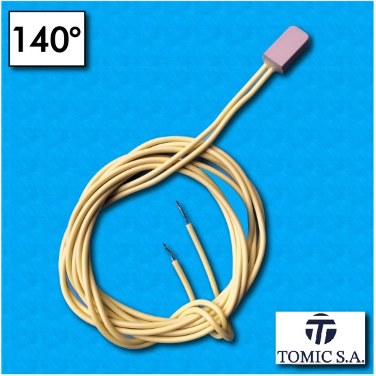 Protector termico AM17 - Temperatura 140°C - Normalmente abierto - Cables 1000/1000 mm - Corriente nominal 2,5A