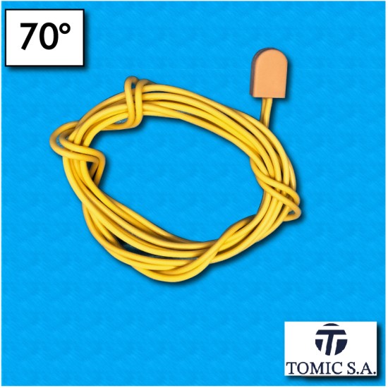 Protecteur thermique AC17 - Temperature 70°C - Contacts normalement ouverts - Cables 1000/1000 mm - Courant nominal 6,3A