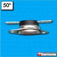 Thermostat TK24 at 50°C - Normally closed contacts - Horizontal terminals - With round clip