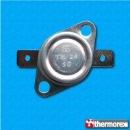 Thermostat TK24 at 50°C - Normally closed contacts - Horizontal terminals - With round clip