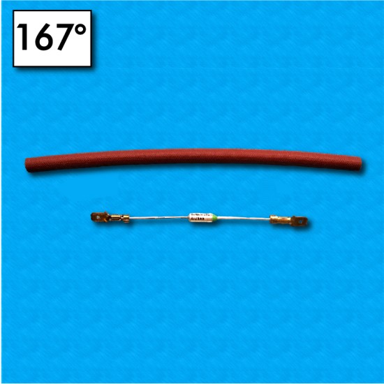 Assembled thermalfuse TF1-CAB1B - Temperature 167°C - 150 mm Sheath - For coffee machines