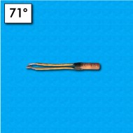 Thermalfuse type L10 - Temperature 71°C - Wires 36x36mm - Rated current 8A