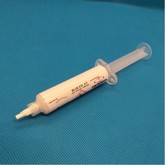 Blue Ice 411 Timtronics thermal grease - Working temperature -55°C/+200°C - 10cc syringe