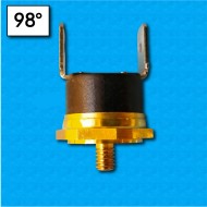 Termostato KSD301A a 98°C - Contatti normalmente chiusi - Terminali verticali - Fissaggio con vite M4 - Portata 16A